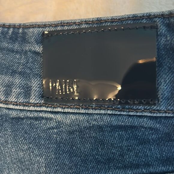 PAIGE Sasha crystal embellished high rise straight leg jeans in Laurena, size 28 - Picture 12 of 12